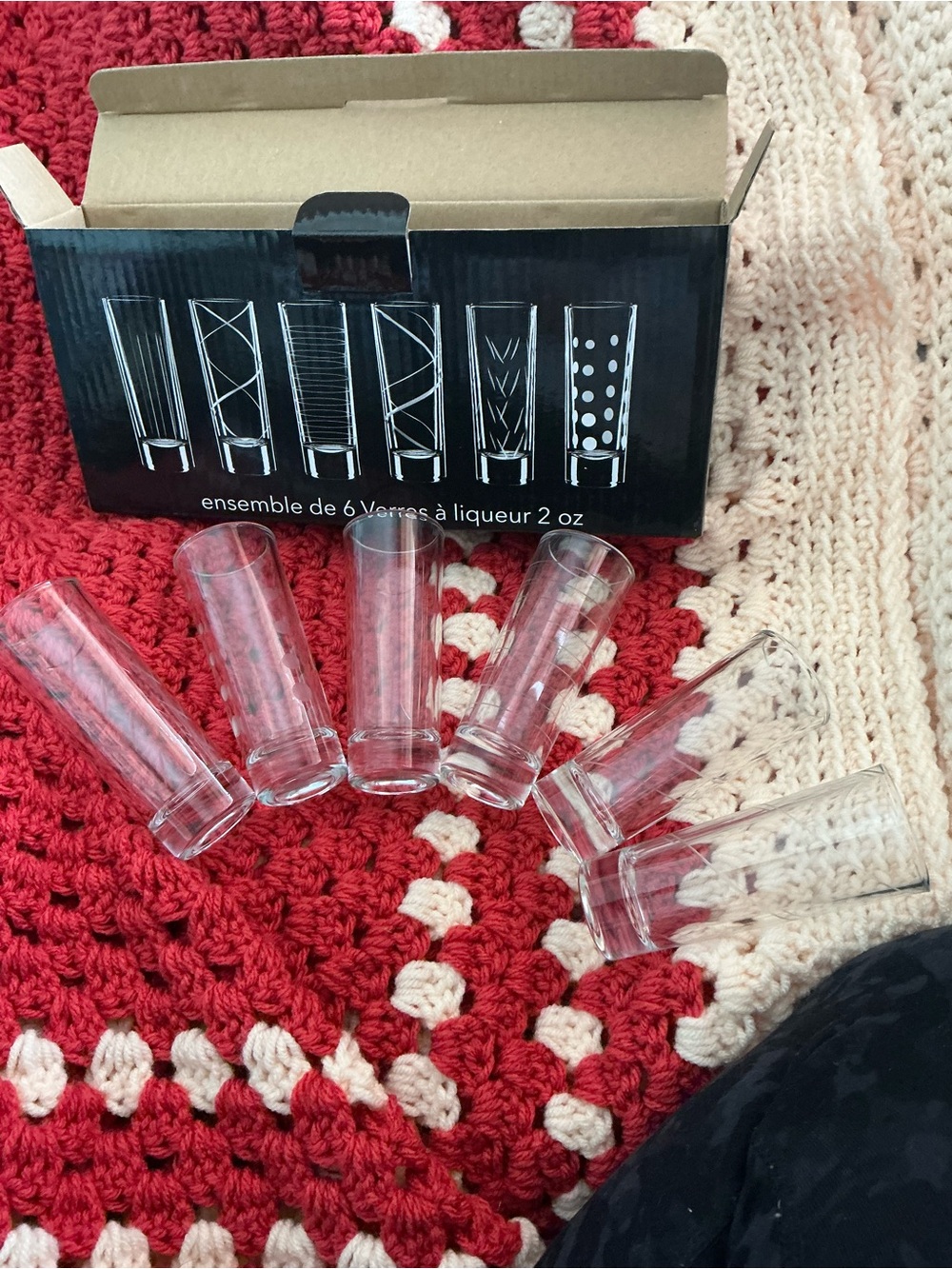 Set of 6 Clear Glass Shot Glasses